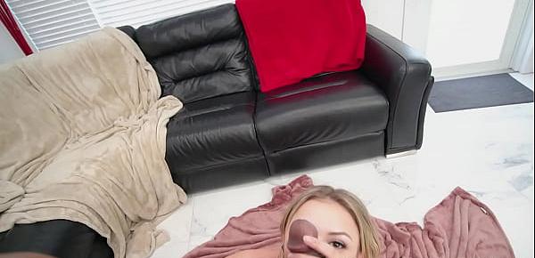 Cute amateur teen sucks a big black monster cock - interracial porn
